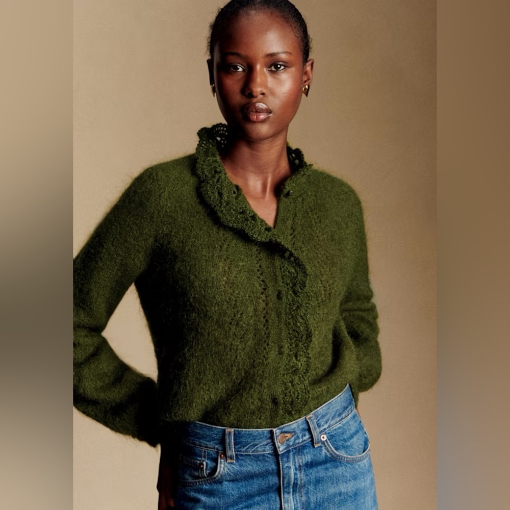 Sézane Angie Cardigan Perfect Green (NWT)